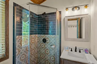 Full bathroom with shower.