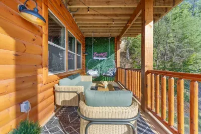The deck is a great spot to relax and take in the beautiful mountain views and fresh air.