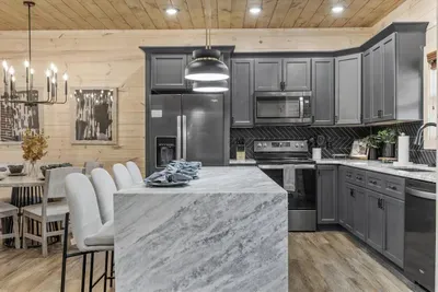 The open kitchen layout makes it easy to chat with your group while you're cooking.