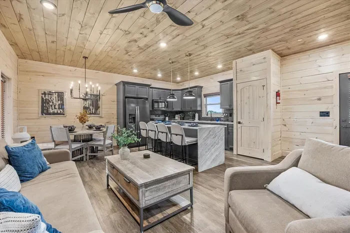 With plenty of seating, this is the perfect spot for your entire group to relax together.