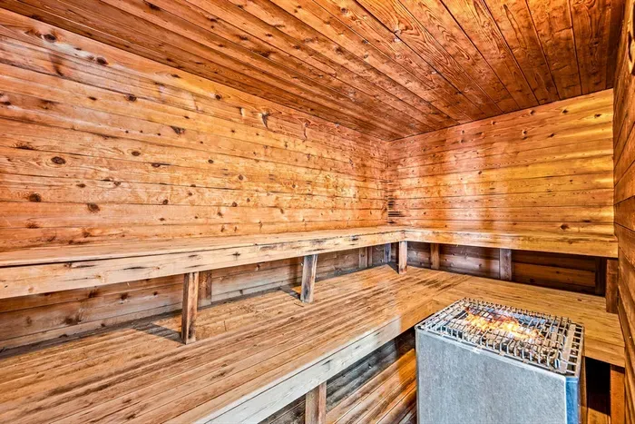 Relax in the community sauna.