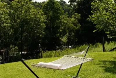 Slow down and sway 🌤️🌿 a cozy outdoor swing made for relaxing days.