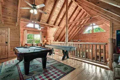 Why leave the cabin when the games, space, and comfort are right upstairs?