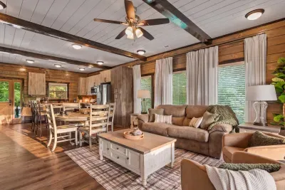 Open living room with comfortable seating and plenty of room for everyone to gather.