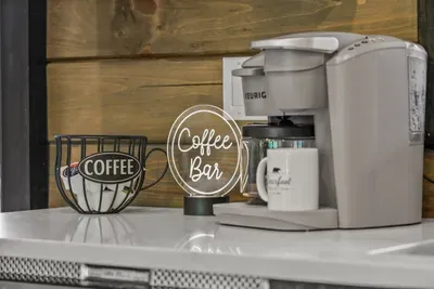 Dedicated coffee station for early risers, slow mornings, and that first cup before the rest of the cabin wakes up.