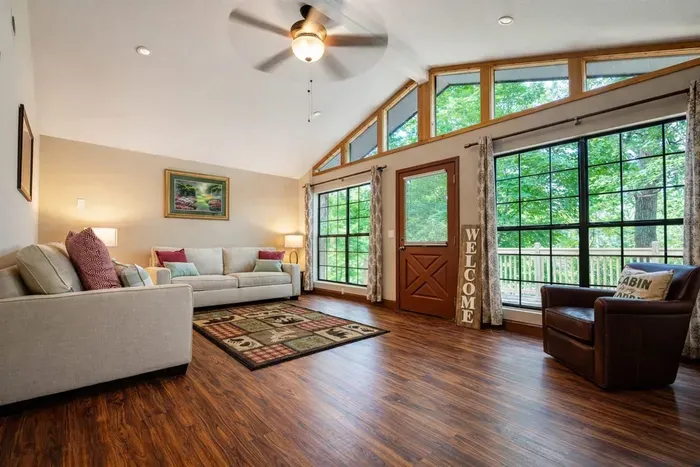 High ceilings, endless views, and a fireplace that feels like home.