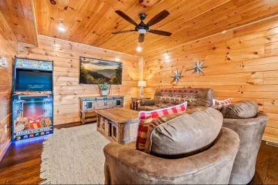 Relax, play, and stream your favorites—living room fun with TV and arcade games.