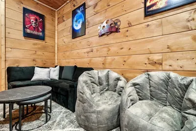 Lots of seating to watch a movie or play on the Playstation 4!