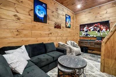 Lots of fun in the lower level movie/game room