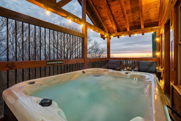 Relax in the hot tub upper level deck, accessible from a private doorway from each bedroom!