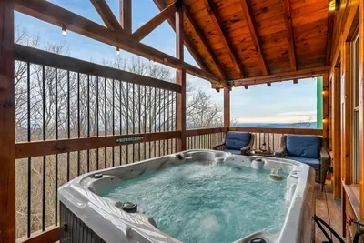 Hot tub located on the upper deck.