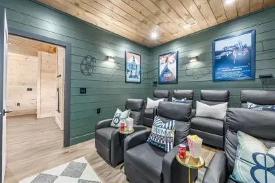 Private movie theater room in cabin