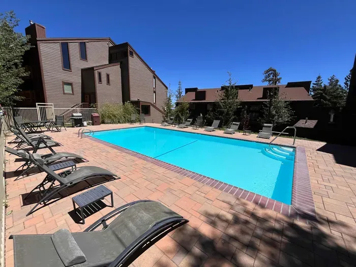 Pool BBQ and lounge chairs for complex. Open from 10 am to 10 pm in summer.