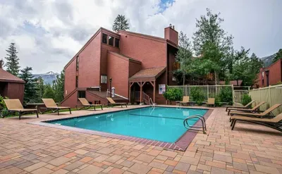 Pool BBQ and lounge chairs for complex. Open from 10 am to 10 pm in summer.