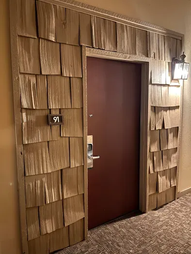 Front Door in Interior Sharred Hallway