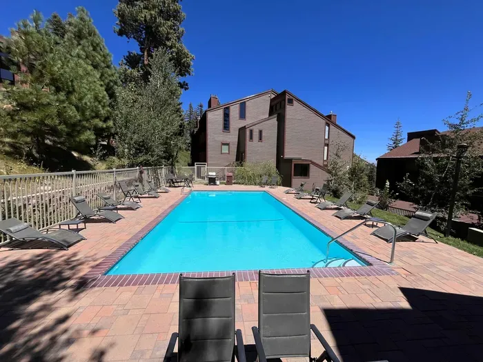 Pool BBQ and lounge chairs for complex. Open from 10 am to 10 pm in summer.
