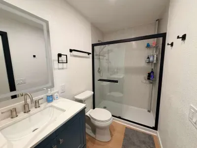 Upstairs Bathroom Vanity, Toilet and Shower