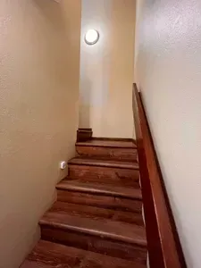 Stairs to Upstairs Kitchen and Living Room