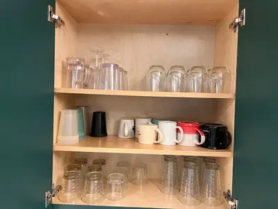Kitchen cups, glasses and coffee mugs