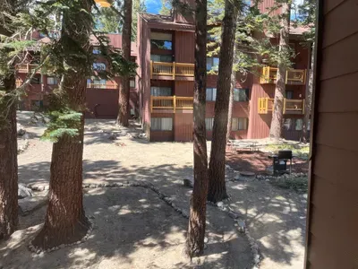 Sharred backyard off private balcony