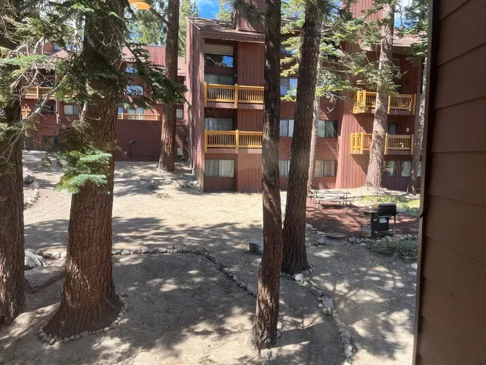 Sharred backyard off private balcony
