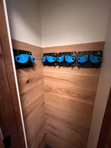 Ski Closet in unit for securly storing all boards, skis boots and sleds.
