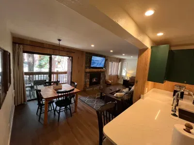 Dining table and breakfast bar.  Total seating for 6 people.