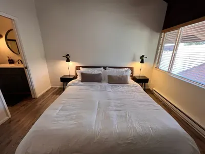 King bed in bedroom.
