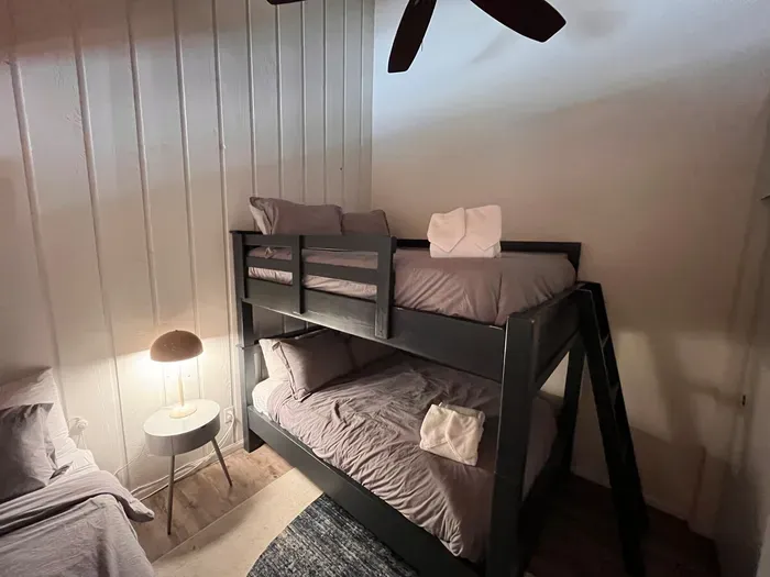 Full sized bunkbed in loft.