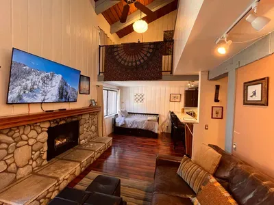 Living Room, view of pullout bed and breakfast bar