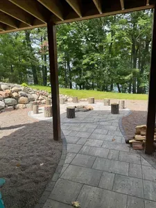 Lakeside #1 finished lower level walk out to fire pit area, private dock, & lake