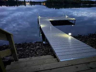 Lakeside #1 offers a private dock that is not only functional during the day, but well lit for safety and nighttime boat docking.