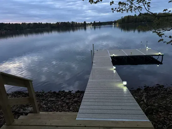 Lakeside #1 offers a private dock that is not only functional during the day, but well lit for safety and nighttime boat docking.