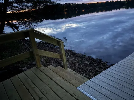 Lakeside #1 offers a private dock that is not only functional during the day, but well lit for safety and nighttime boat docking.