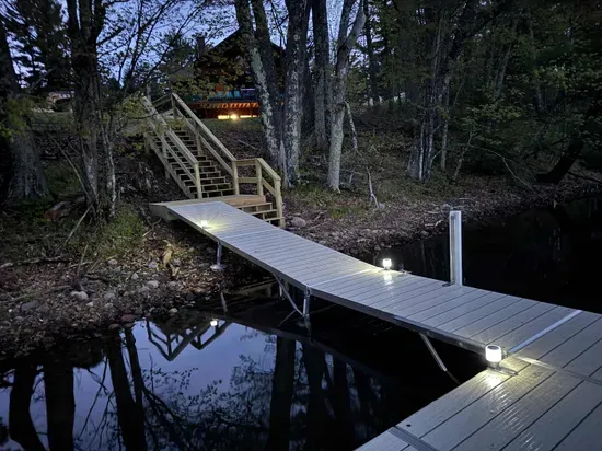Lakeside #1 offers a private dock that is not only functional during the day, but well lit for safety and nighttime boat docking.