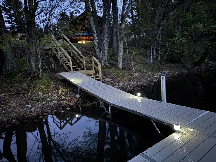 Lakeside #1 offers a private dock that is not only functional during the day, but well lit for safety and nighttime boat docking.