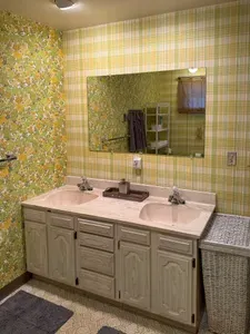 Spacious Family Size Bathroom #2 with towel set for 6 guests (hand towel, washcloth, shower towel), hamper, spa soaps (hand soap, shampoo, conditioner, bath gel), hair dryer, dual vanity with storage, ceiling heat vent, air vent, & much more!