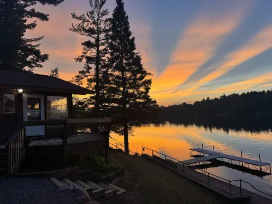Summer sunset view from fire pit and bbq area