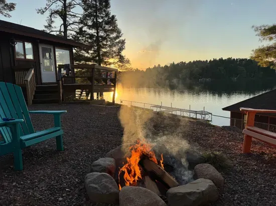 Summer sunset view from fire pit and bbq area
