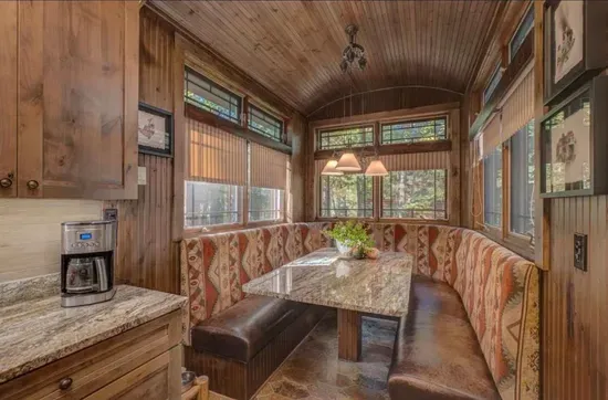 Updated and refreshed upscale kitchen and dining area, including an eat-in kitchen dining table.