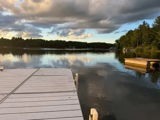 Private dock for multiple boats and secluded viewing point off the end of the peninsula with fantastic sunset and sunrise views.