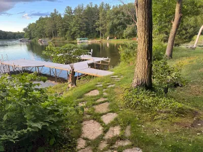 Private dock for multiple boats and secluded viewing point off the end of the peninsula with fantastic sunset and sunrise views.