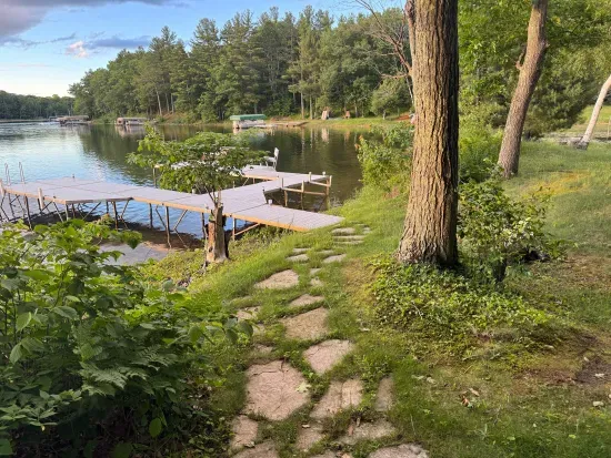 Private dock for multiple boats and secluded viewing point off the end of the peninsula with fantastic sunset and sunrise views.