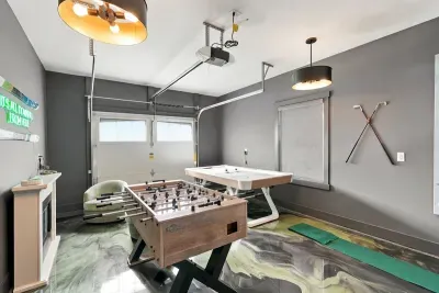 Par for the course: foosball, air hockey, and a quick putt before dinner.