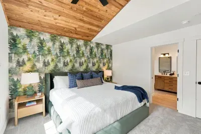 Sleep among the pines in this primary — no tent required.