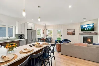 Kitchen, living room and dining nook