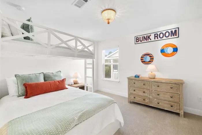 Custom bunk room queen and twin bed