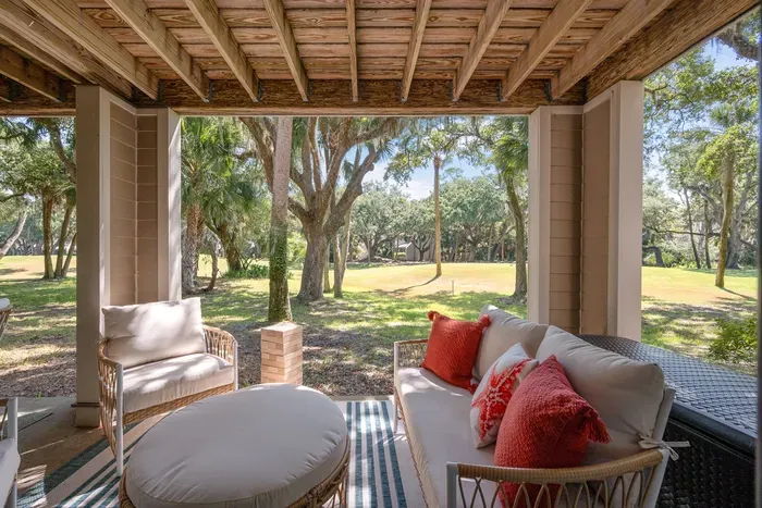 Outdoor Patio with views of the 7th Hole of Ocean Winds Course