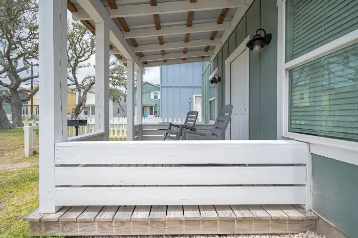 Relaxing rocking chairs on front porch