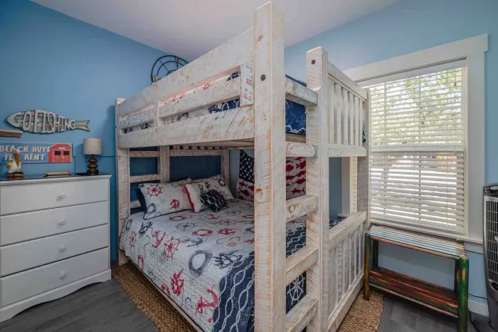 This Queen over Queen bunk bed holds up to 600 pounds on both the top and the bottom.  Custom made with your comfort in mind!